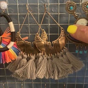 Gray and bronze earrings